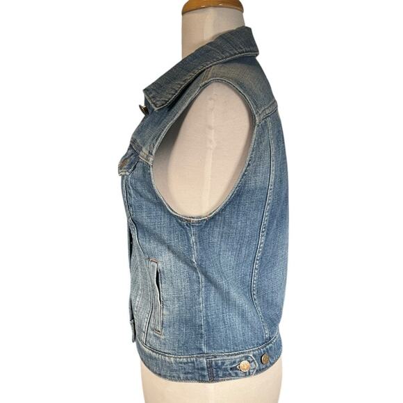 J.Crew Indigo Denim Vest Size S | Button Front Classic Jean Style Excellent - Picture 4 of 11